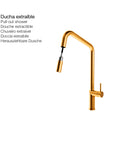 Mitigeur de cuisine avec douchette extractible Or rose POALGI