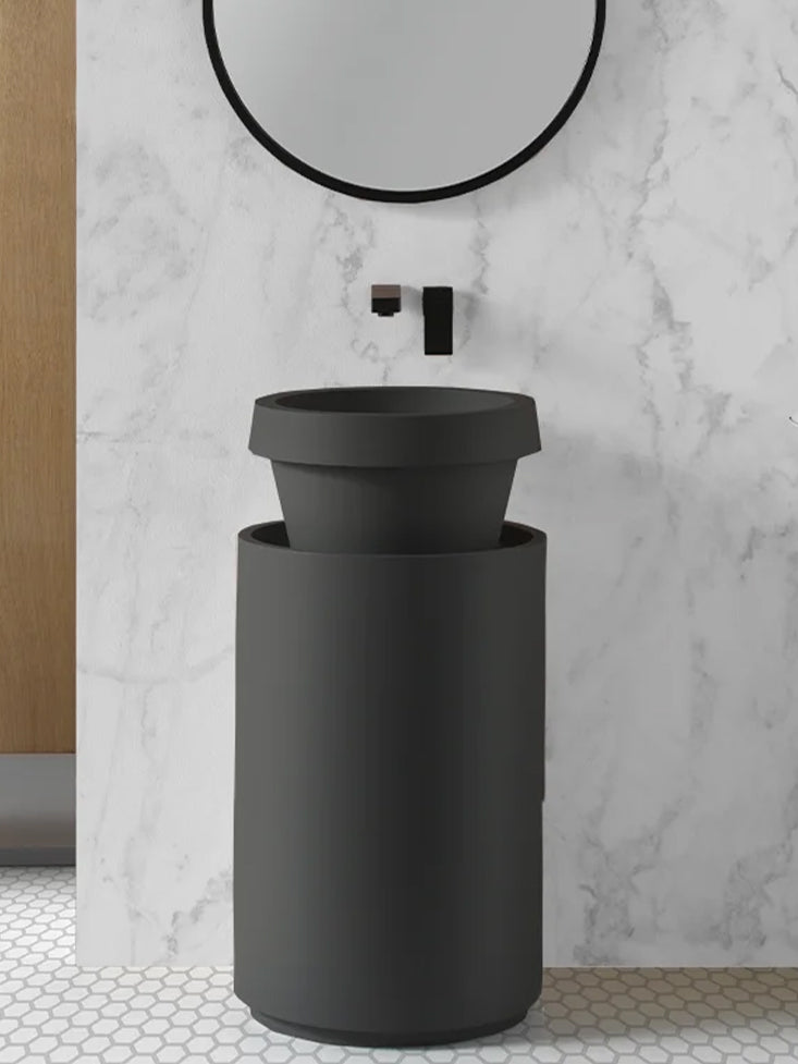 Panneau moyen avec meuble cylindrique Anthracite
