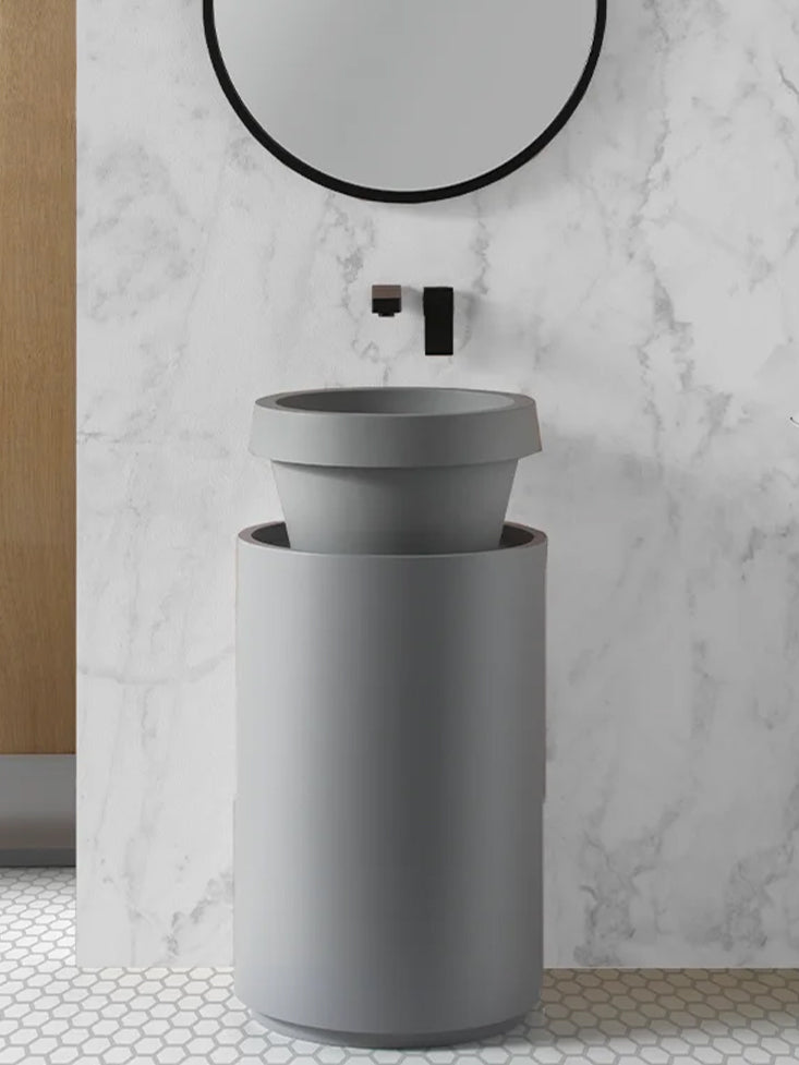 Panneau moyen avec meuble cylindrique Concret