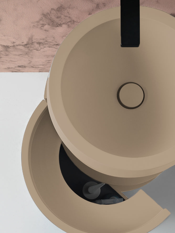 Panneau moyen avec meuble cylindrique Albero