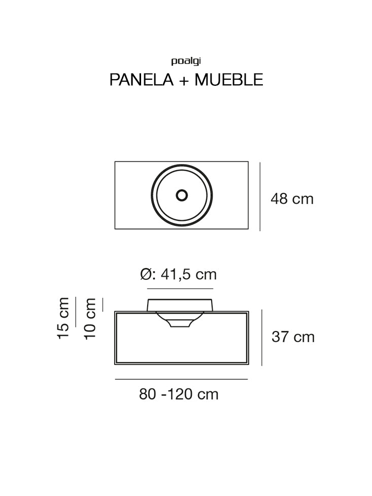 Panneau bas avec meuble Noyer 80