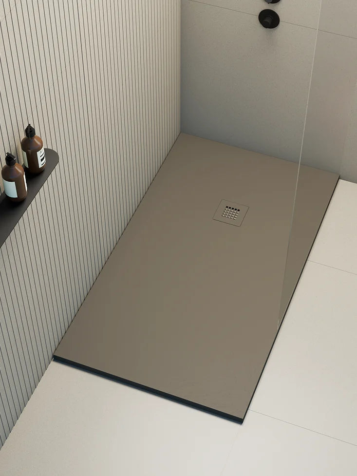 Plato de ducha con marco beige 80x170 cm