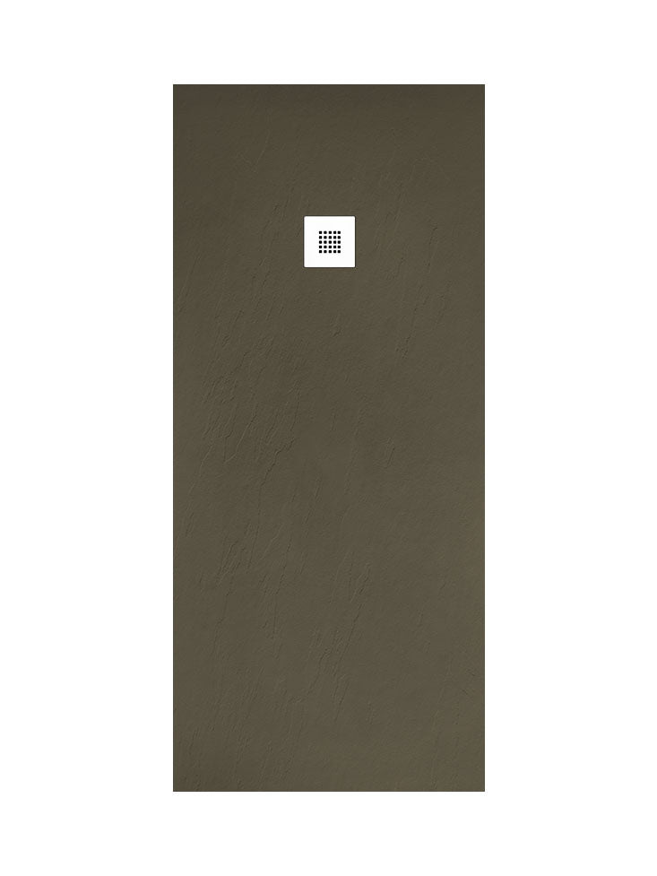 Plato de ducha POALGI - 80x100 cm - Marfil - Serie Hos's - Extraplano y  antideslizante C3 - Textura Pizarra
