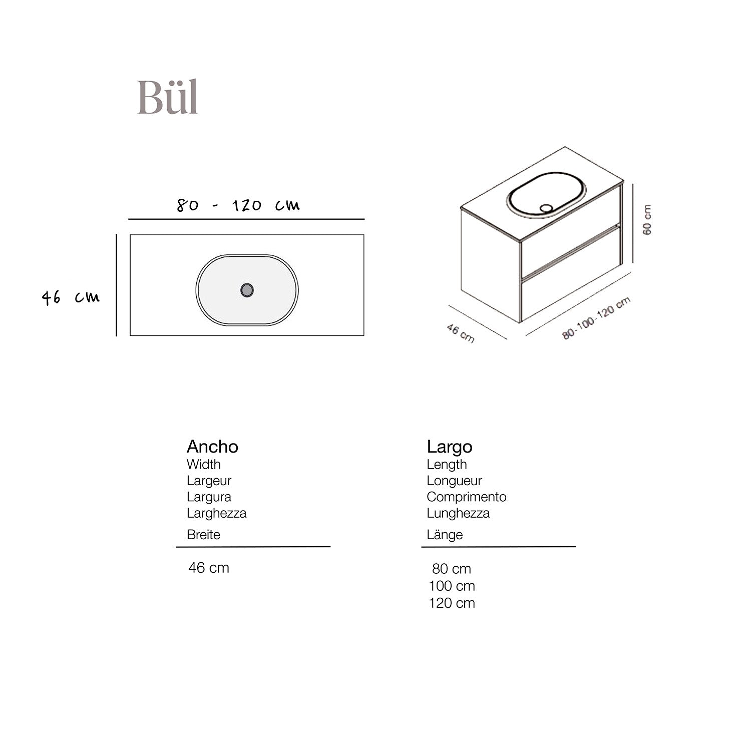 Bul avec meuble 120 Antracithe