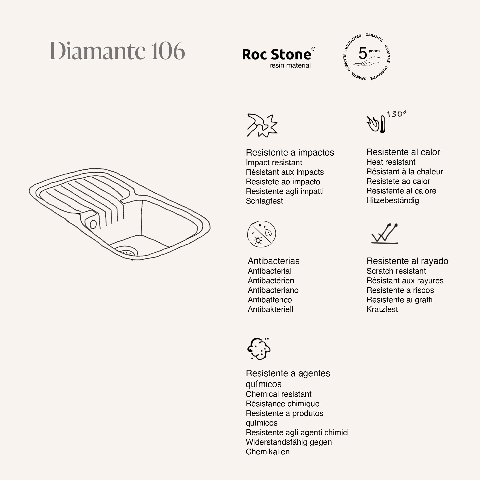 Diamante Granito Arena Égout. Gauche♡