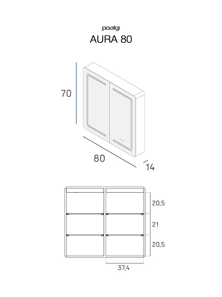 Armoire de toilette AURA 80