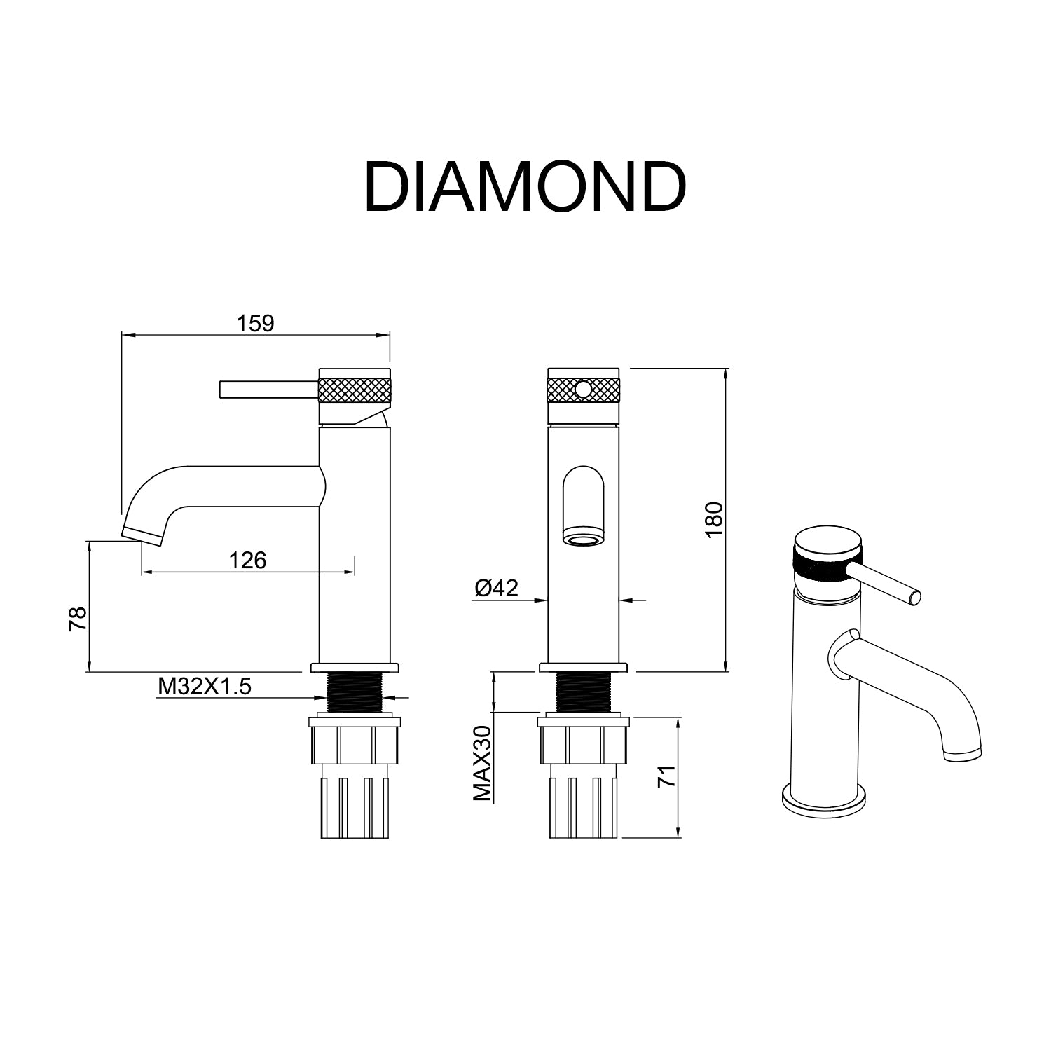 Robinet de lavabo Diamond