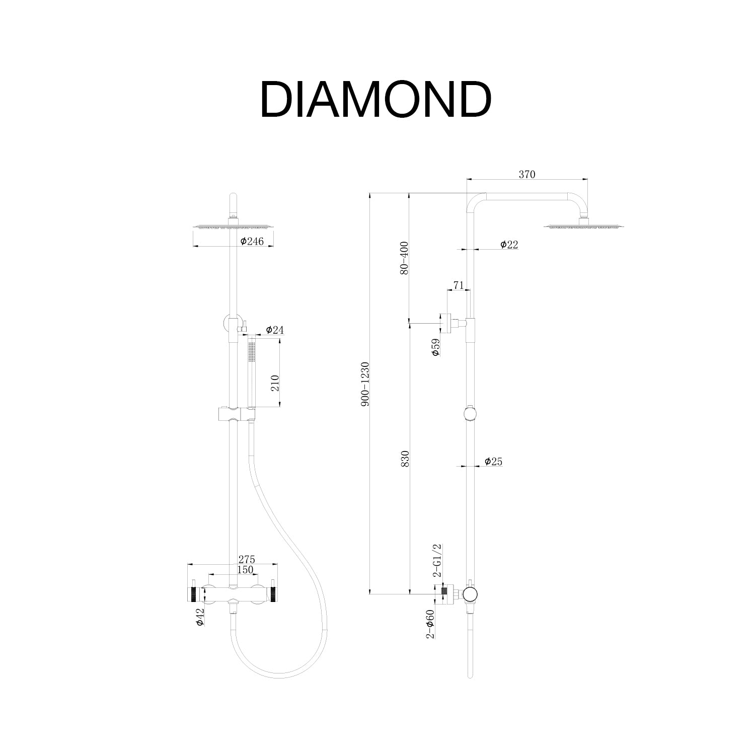 Grifo de ducha Diamond