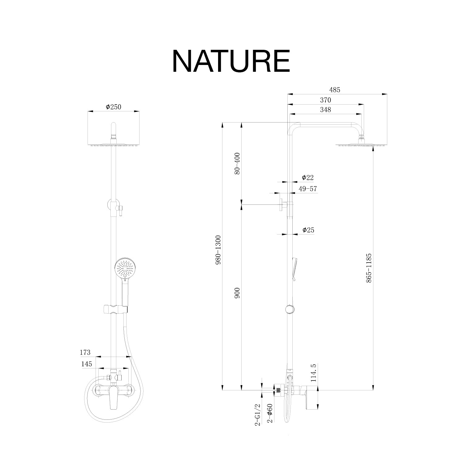 Mitigeur de douche Nature