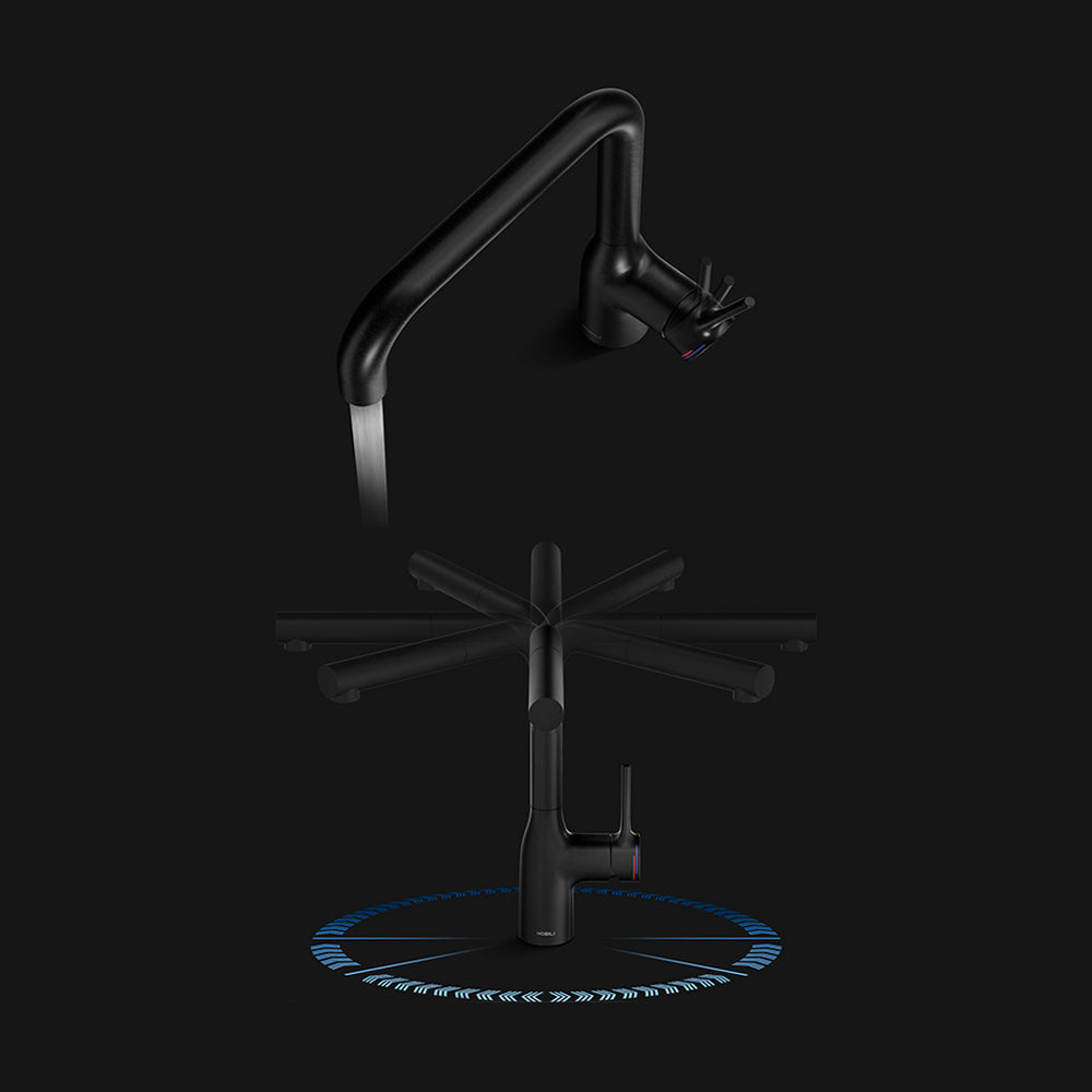 Mitigeur de Cuisine Courbé avec douchette extractible NOBILI