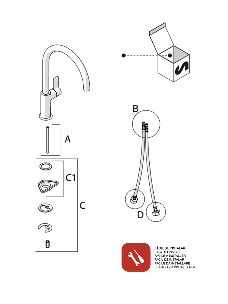 NOBILI Perpendicular Kitchen Faucet