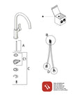 Mitigeur de cuisine avec osmose extractible Nobili