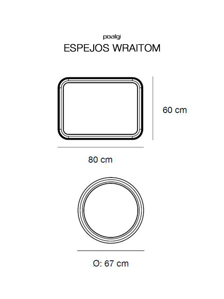 Miroirs Rectangulaire et Circulaire Wraitom