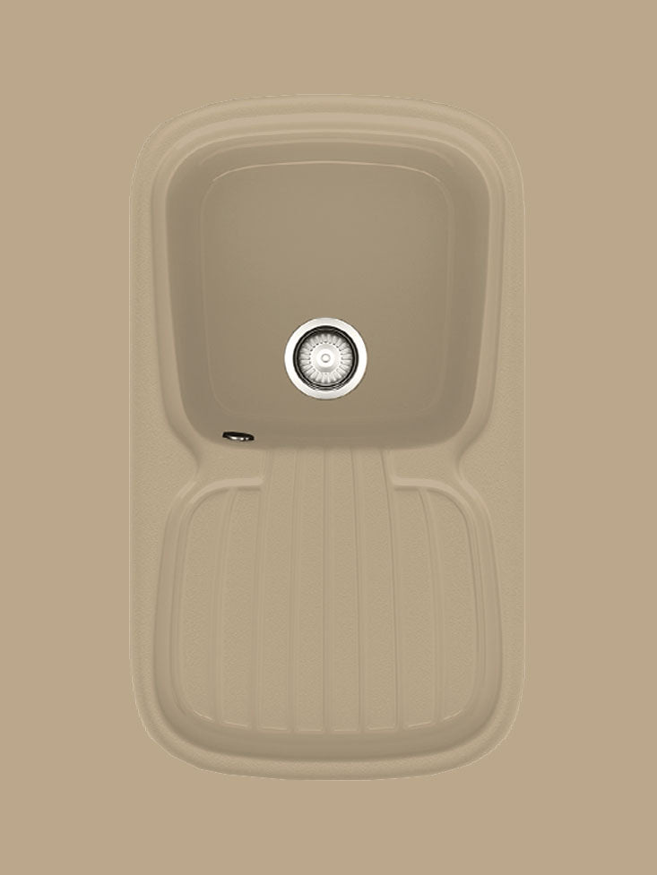 Fregadero seno con escurridor de resina blanco POALGI Jerez 82.3 x 49.5 cm