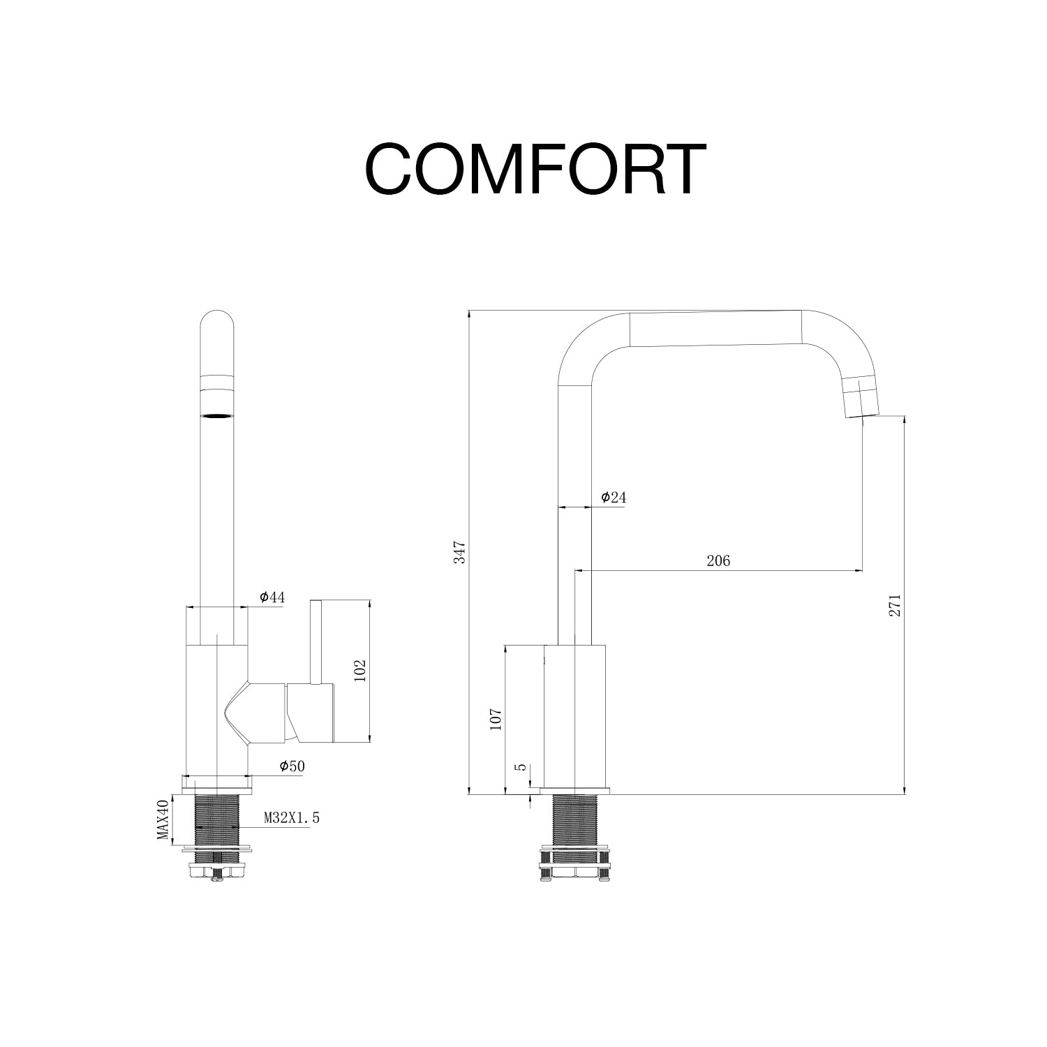 Robinet de cuisine Comfort