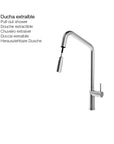 Mitigeur de cuisine avec douchette extractible Nickel POALGI 