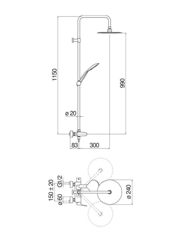 NOBILI Perpendicular Kitchen Faucet