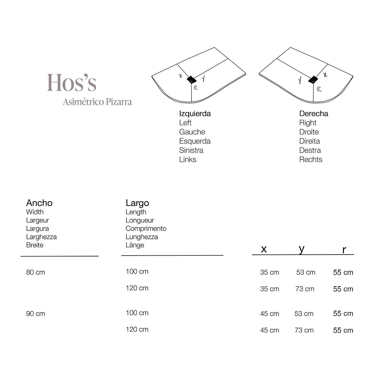 Hos's asymétrique Ardoise Blanc