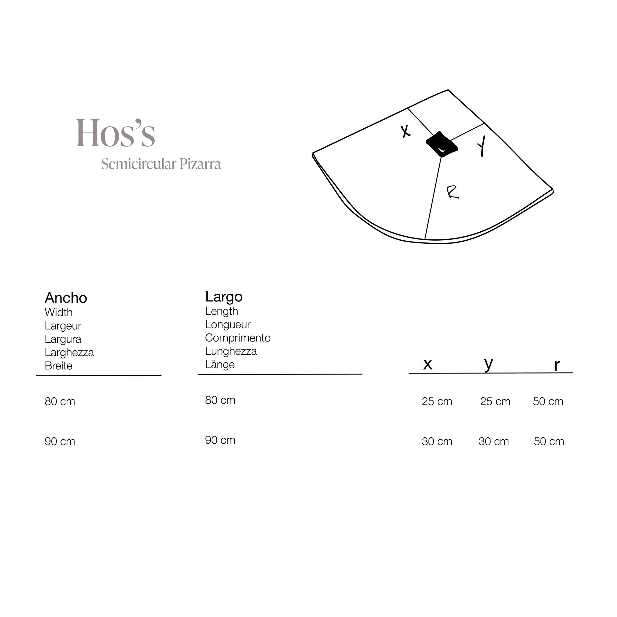 Hos's semicircular Pizarra Rejilla Negra