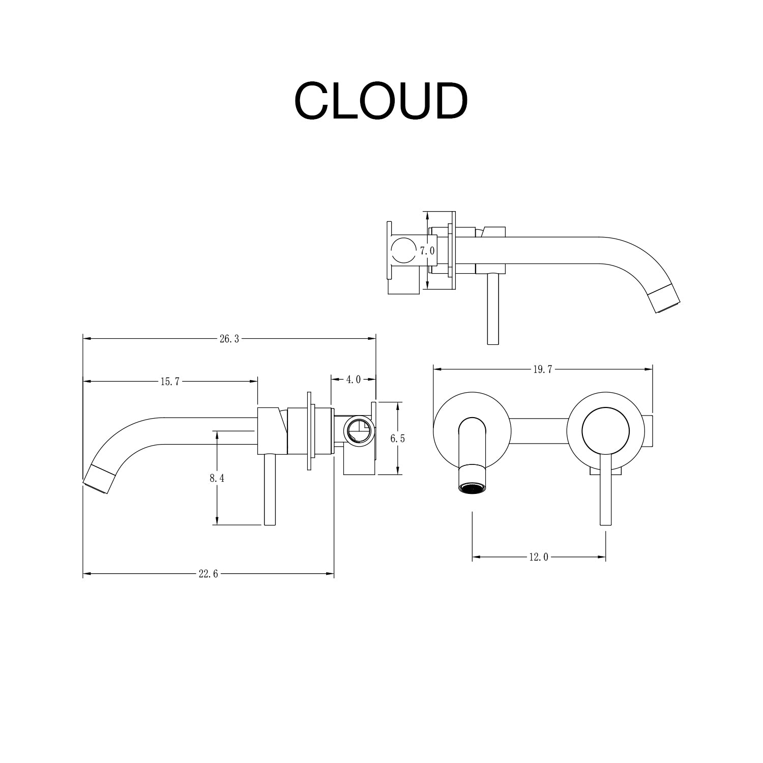 Grifo de lavabo empotrado Cloud