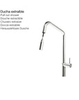 Mitigeur de cuisine avec douchette extractible Chrome POALGI 