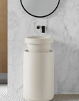 Panneau moyen avec meuble cylindrique Ivoire