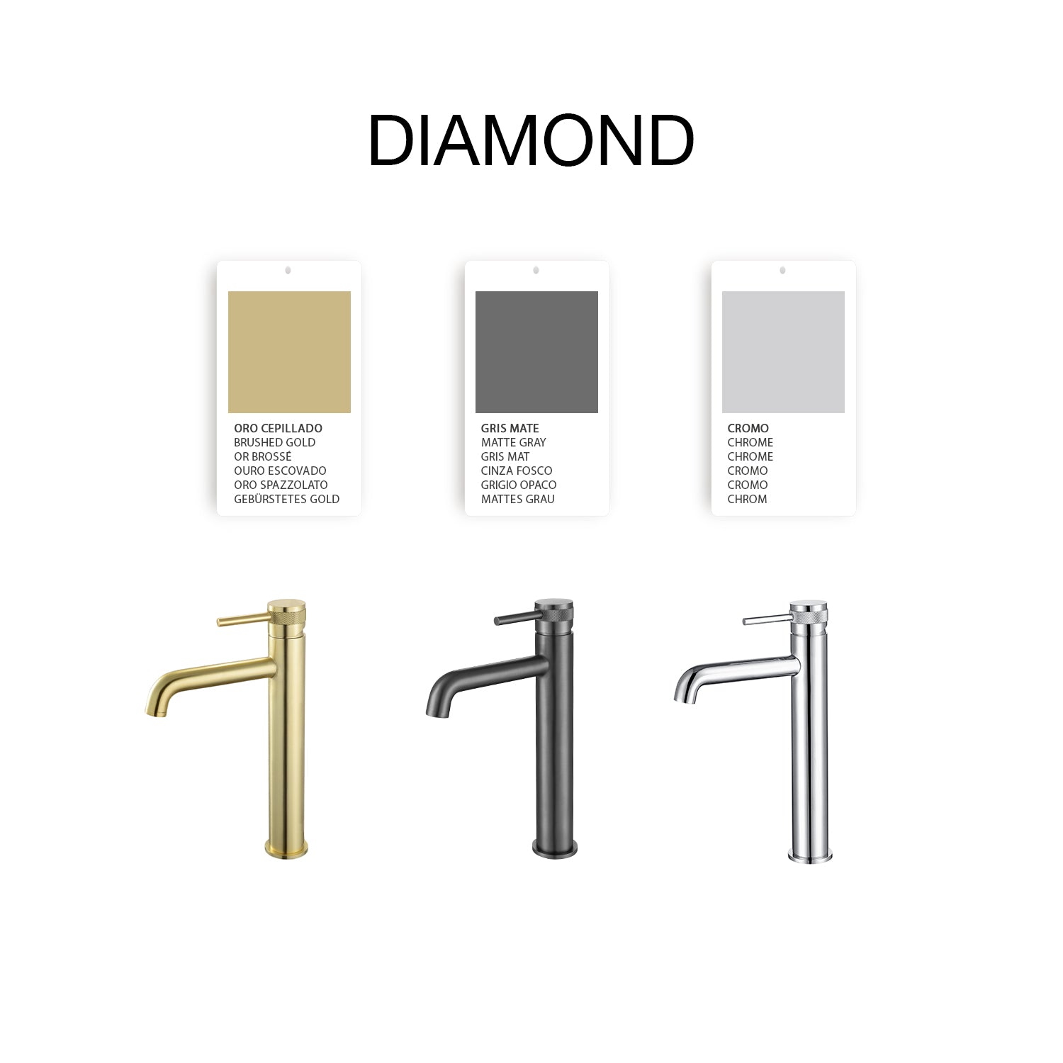 Rubinetto lavabo Diamond bocca alta - immagine 3